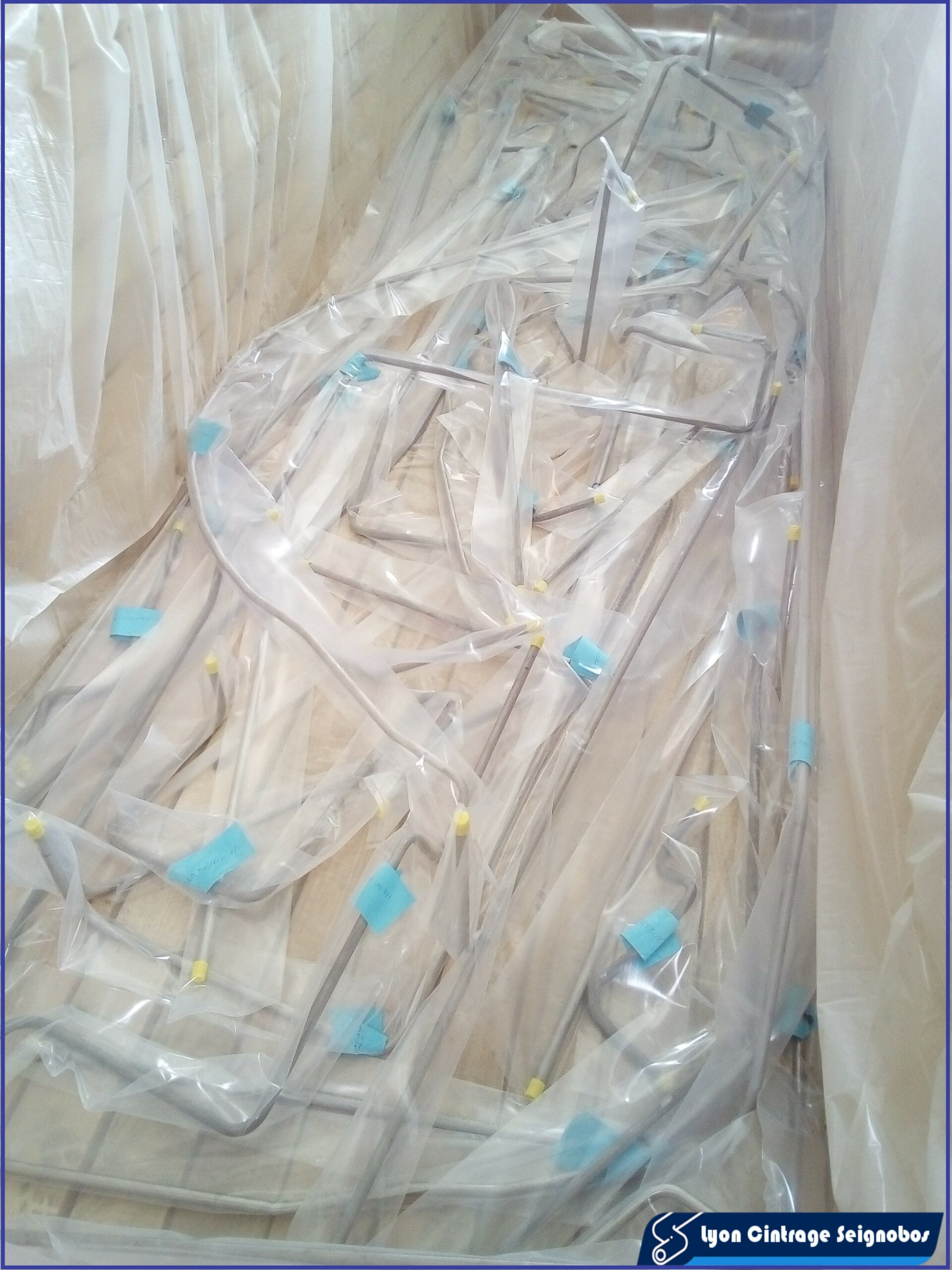 Nuclear Fusion Tube Bending - ITER Lyon Cintrage
Individual packaging of bent tubes after cleaning and labeling.