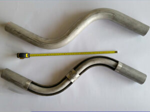 Tube-in-tube with a cutaway model to show the internal tube passage